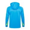 Brasilien Hoodie Training Sweatshirts Quarter-zip 2024-25 Blaue Für Kinder